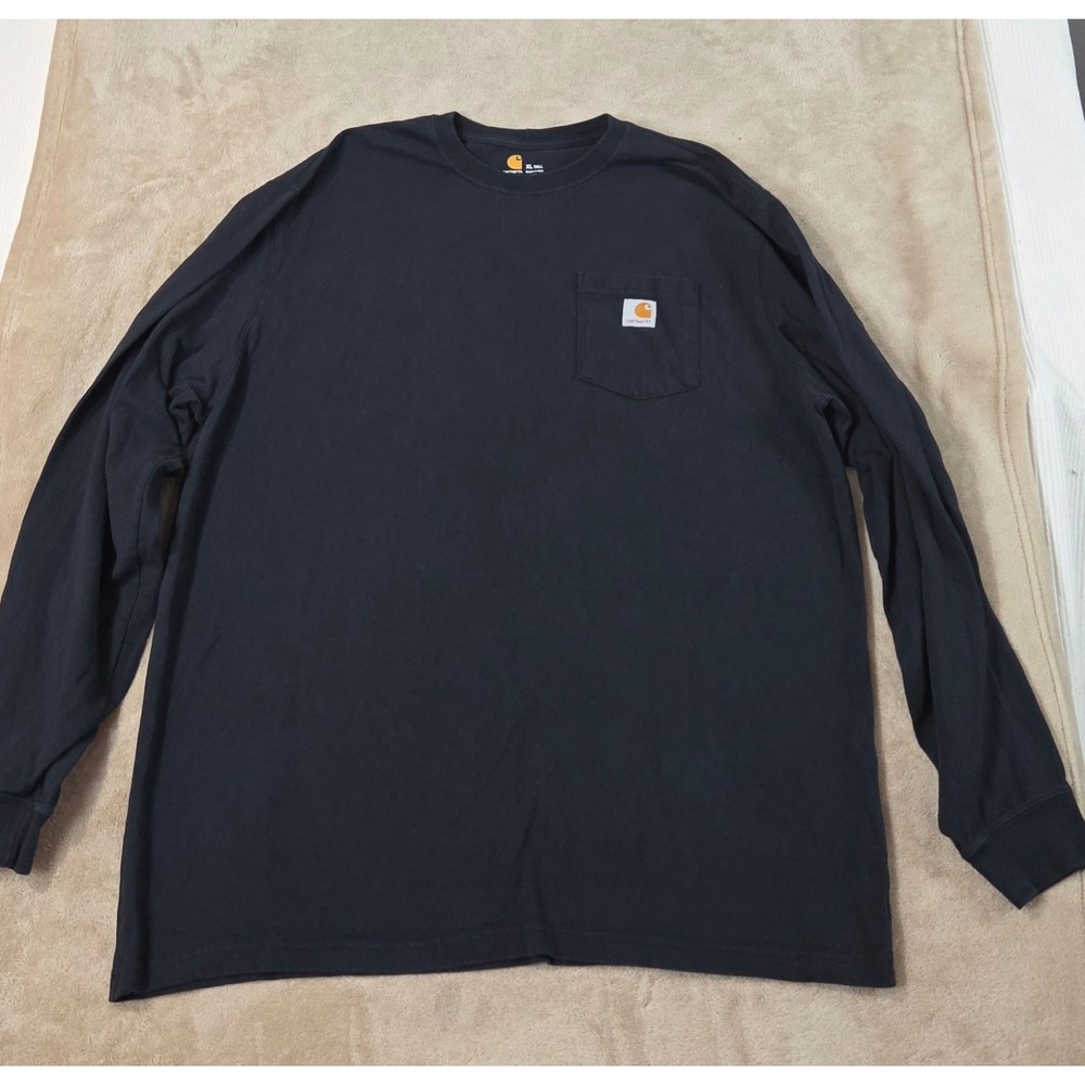 Carhartt K126 Long Sleeve Pocket T-Shirt Mens XL Tall Black Original Fit K126BLK